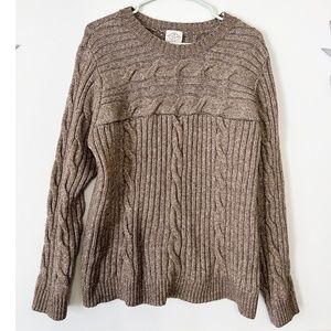 **3/$25** St. John's Bay Cable-knit Sweater, Light Brown - XXL